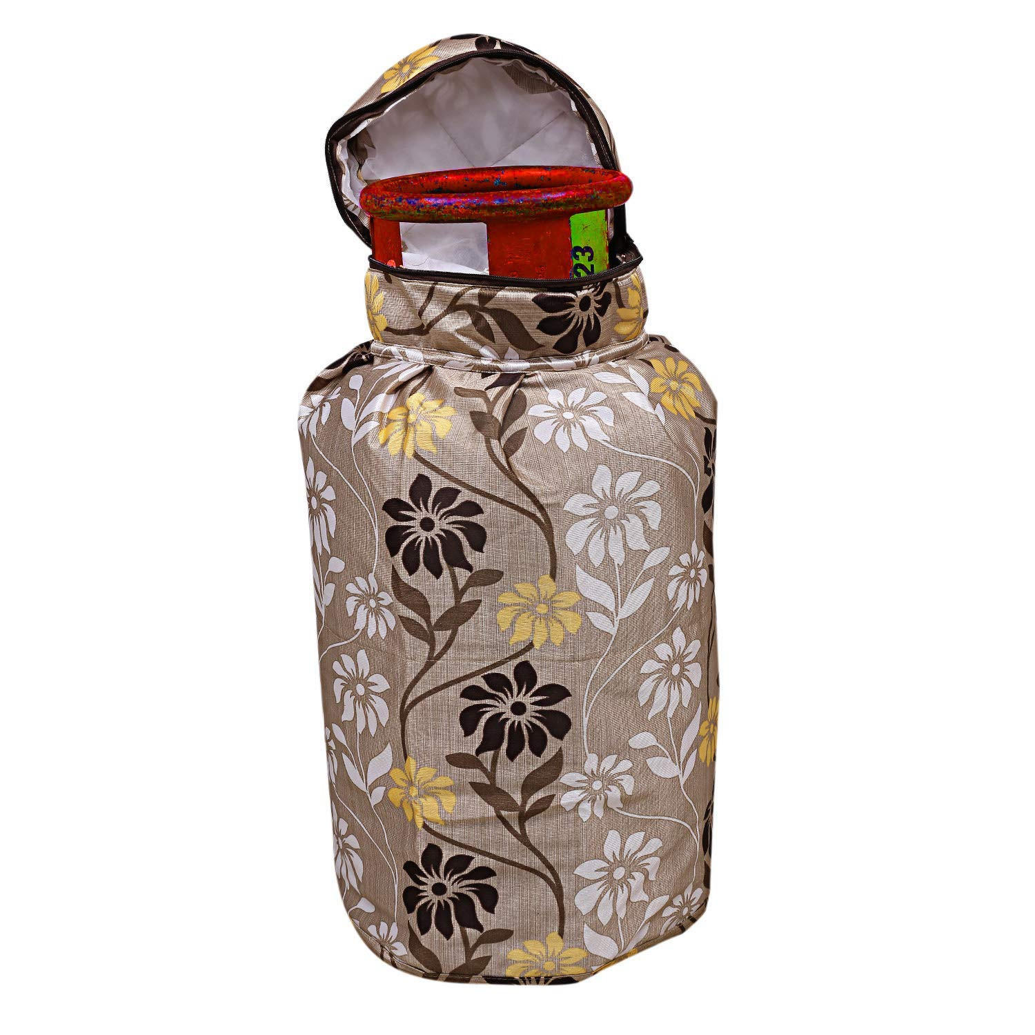 Kuber Industries Polyester Dust-Water Proof LPG Gas Cylinder Cover (Green)-Pack of 2-KUBMART15490