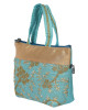 Kuber Industries Polyester Embroidery Design Hand Bag For Women/Girls With Handle (Blue) 54KM4030