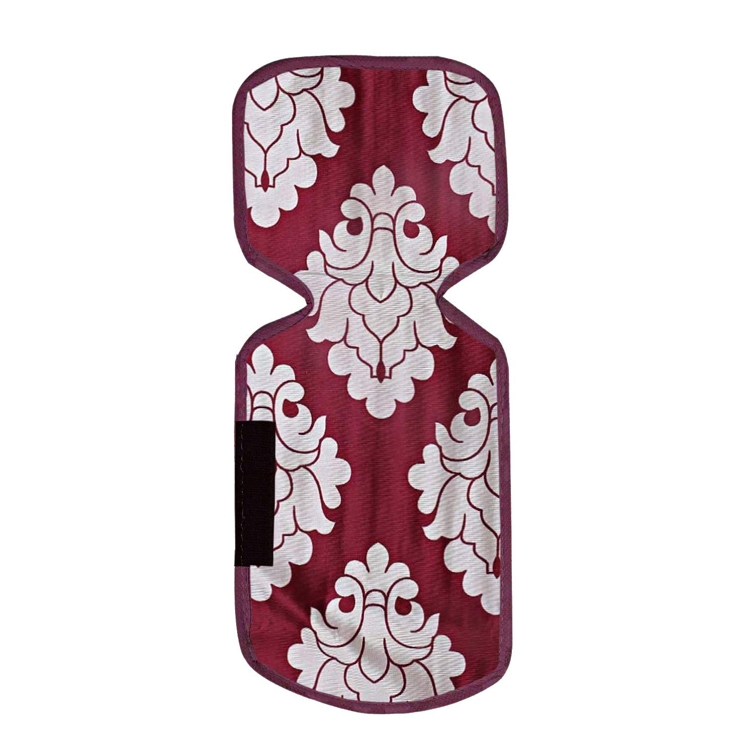 Kuber Industries polyester Floral Print Fridge Handle Cover/Refrigerator Handle Cover For Home & Kitchen Pack Of 2 (Maroon)
