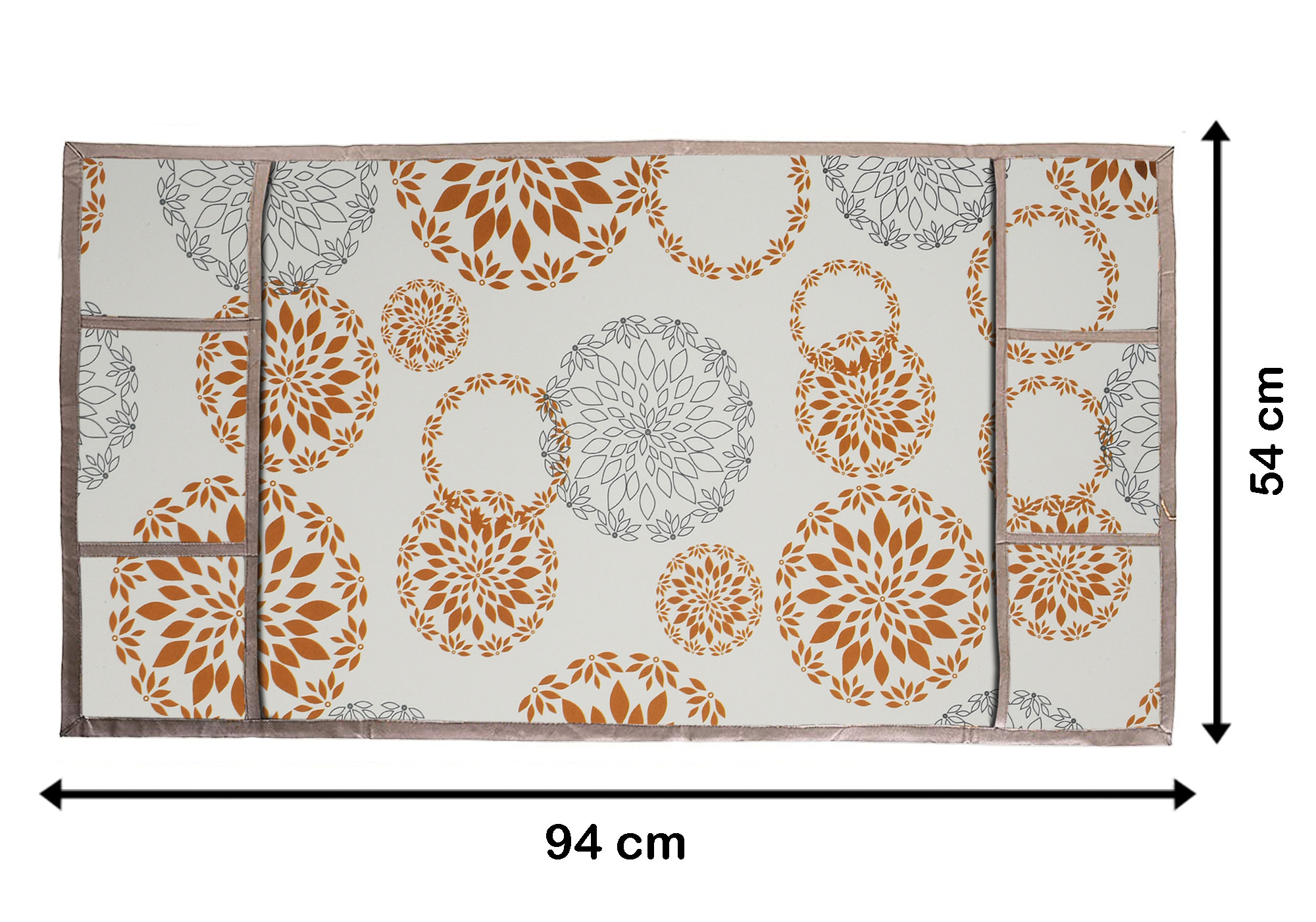 Kuber Industries Polyester Fridge Top Cover,Rangoli,White