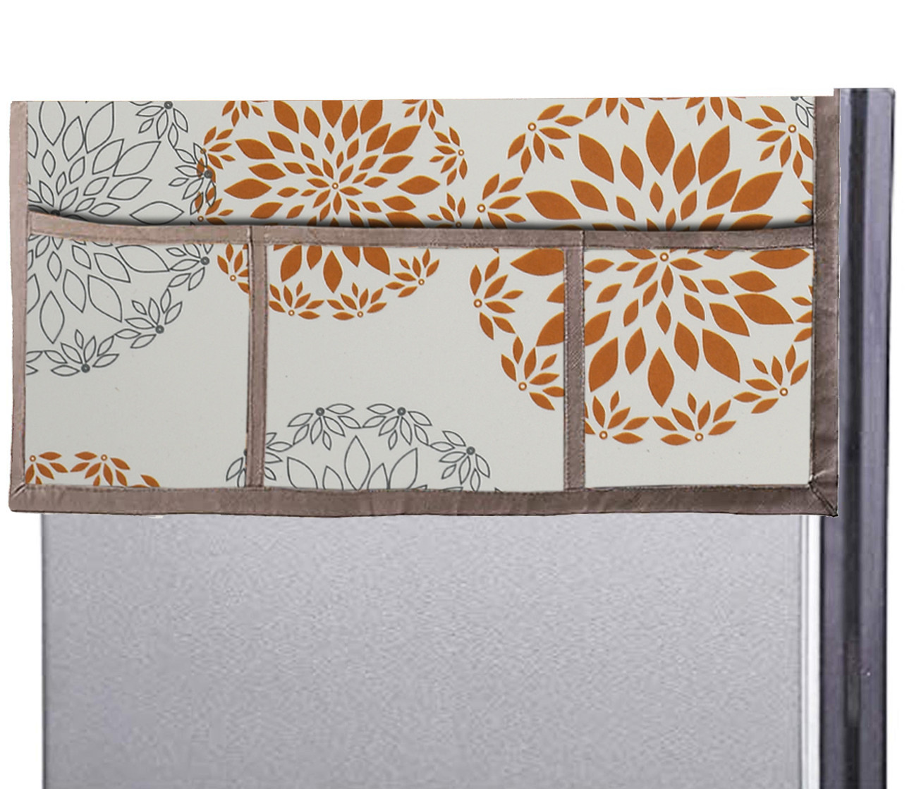 Kuber Industries Polyester Fridge Top Cover,Rangoli,White