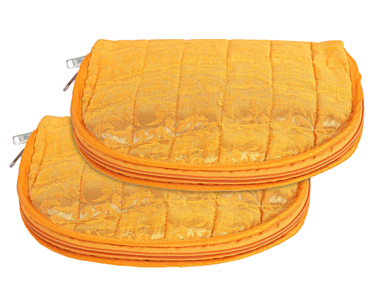 Kuber Industries Polyester Jacquard Print Toiletry Organizer With 4 Transparent Poches & 1 Extra Compartment,Zipper Closure (Yellow)