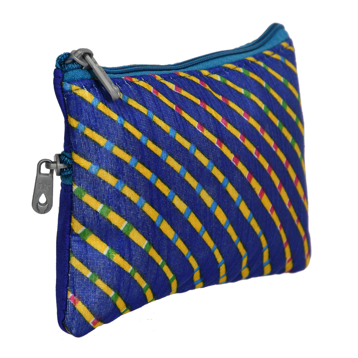 Kuber Industries Polyester Lining Print Purse For Woman/Girl Set Of 2 (Blue) 54KM4346