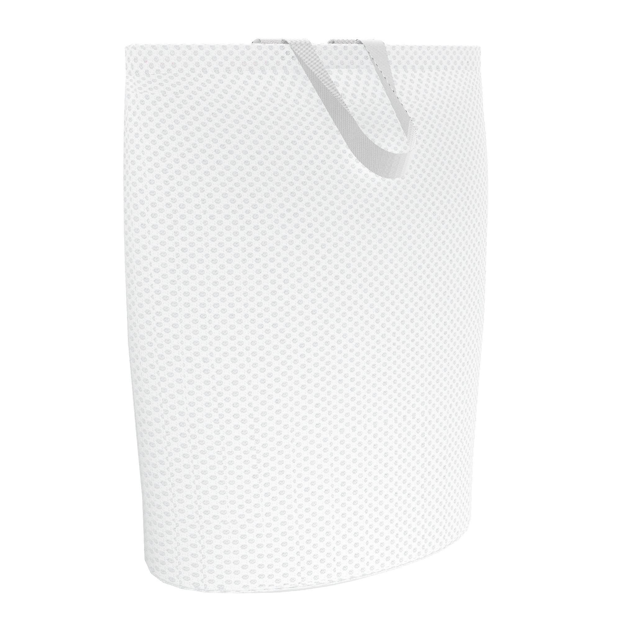 Kuber Industries Polyester Mesh Laundry Bag with Zip  Handles  Reusable Washing Bags for Washing Machine  Ideal for Lingerie Delicate Fabrics  Shoes Protection  YZ-5-1   White