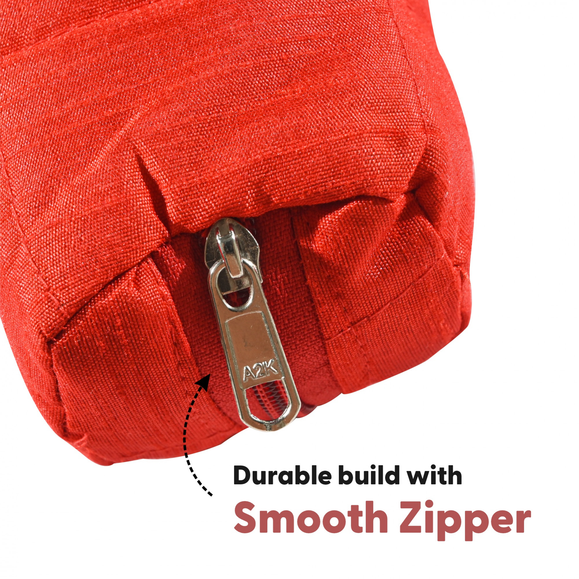 Kuber Industries Polyester Single Rod Bangle Box with Zip  Multipurpose  Travel-Friendly Bridal Watch Organizer for Small Jewellery Bracelets and Chudi  Red