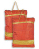 Kuber Industries Polyester Strips Print Hand Bag/Grocery Bag For Women/Girls With Handle (Red) 54KM4040