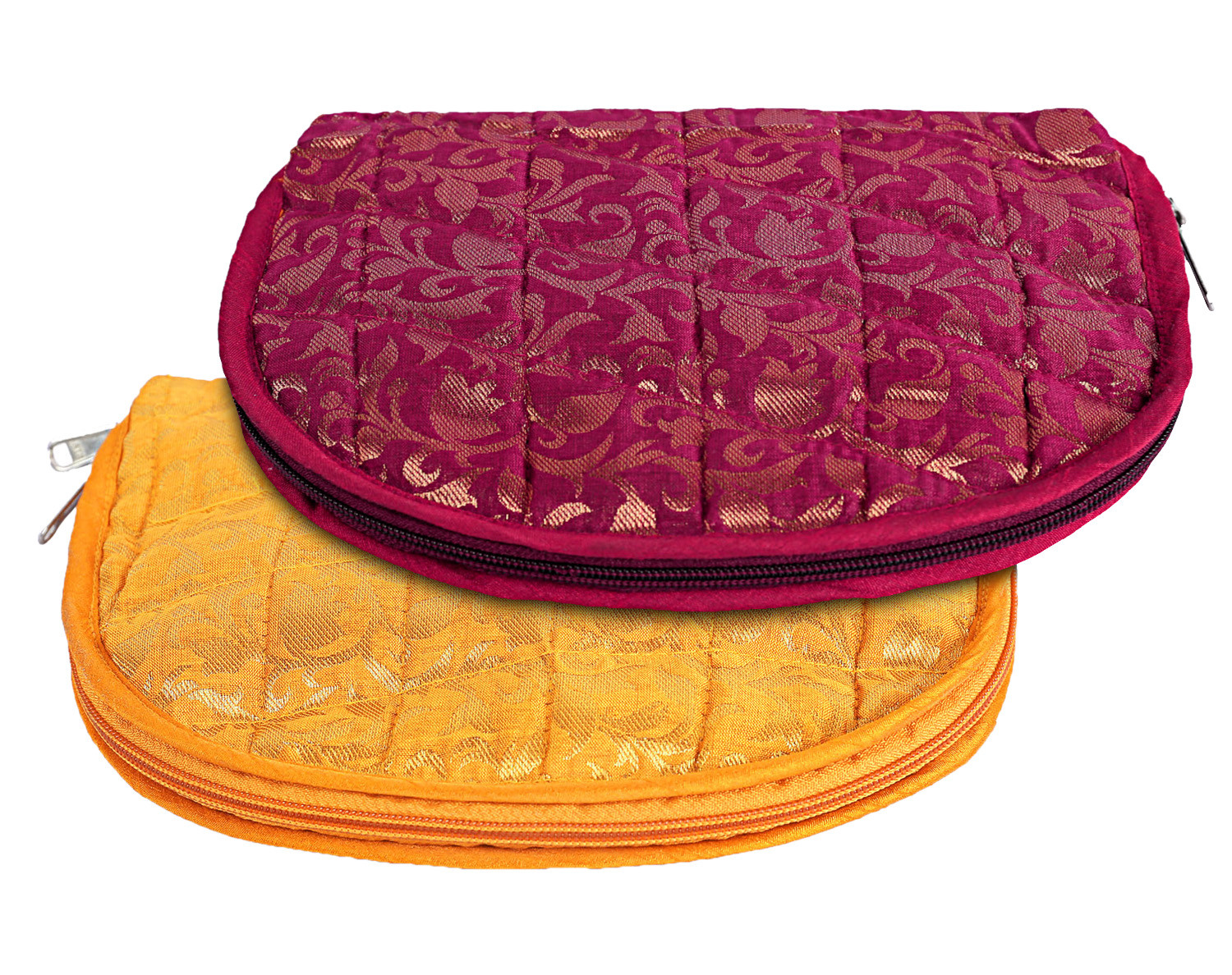 Kuber Industries Polyester Toiletry Organizer With 4 Transparent Poches & 1 Extra Compartment,Zipper Closure,Pack of 2 (Yellow & Pink)