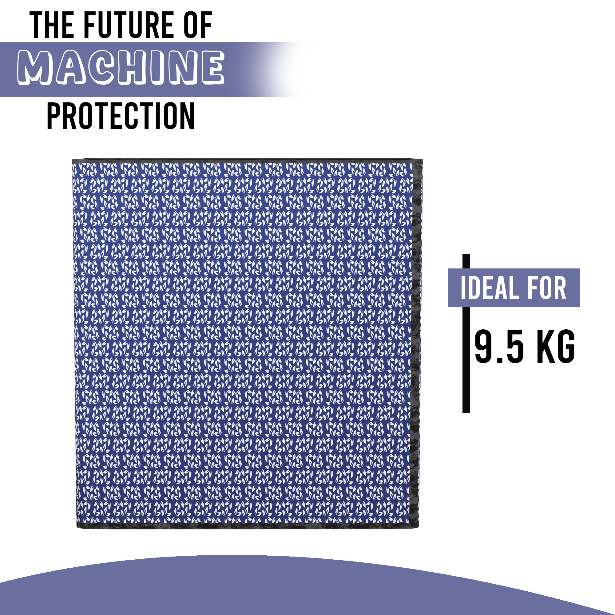 Kuber Industries Polyester Washing Machine Cover Top Load Fully Automatic 950 Kg  Waterproof  Dust-Proof Washing Machine Cover with Zip Closure  Leaf - Blue White