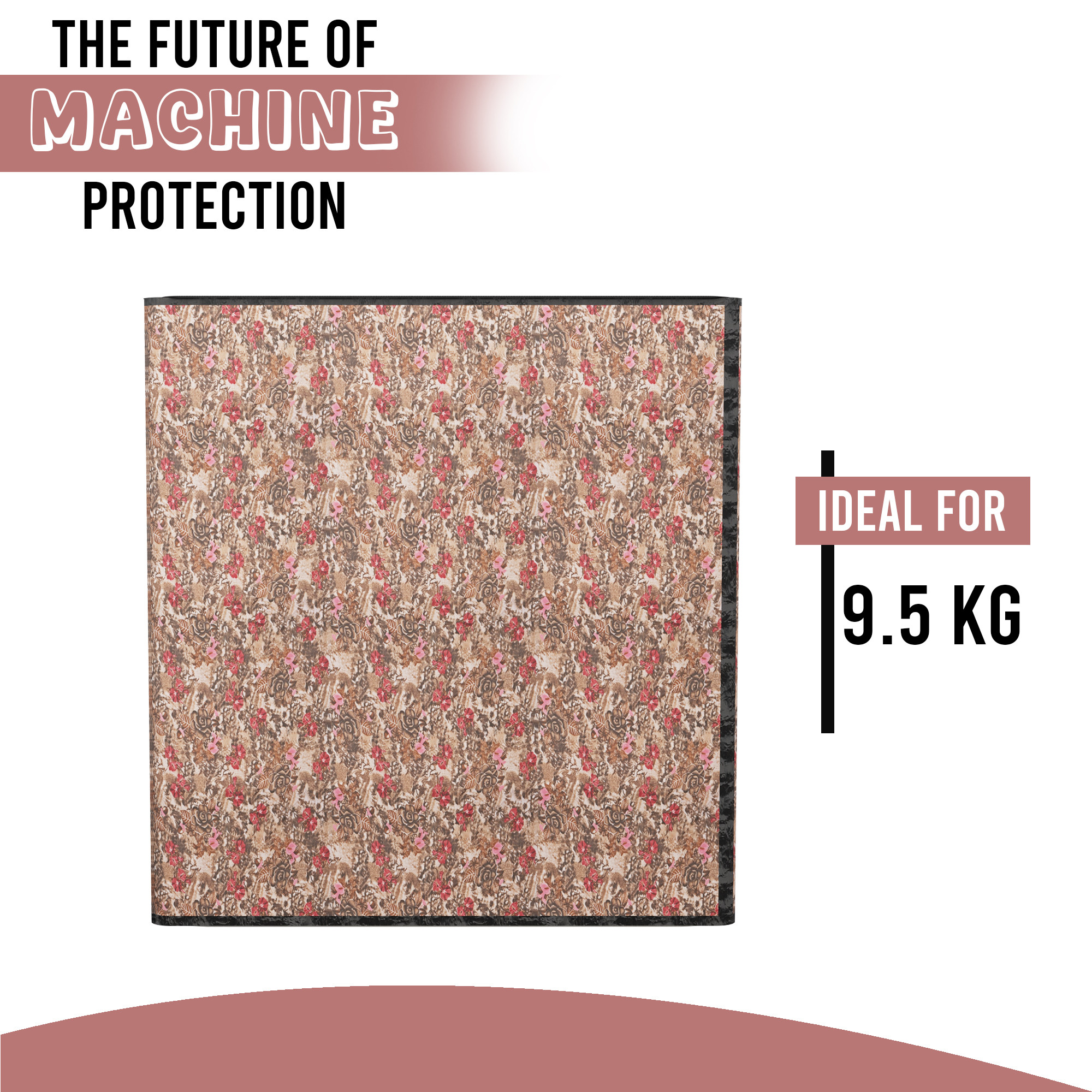 Kuber Industries Polyester Washing Machine Cover Top Load Fully Automatic 950 Kg  Waterproof  Dust-Proof Washing Machine Cover with Zip Closure  Gulab - Brown Red