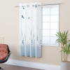 Polyester Window Curtain 5 Feet with 8 Grommets | Soft & Fade-Resistant Home Decor Light Filtering Curtain for Living Room and Bedroom Windows | Digital Birds - White & Grey