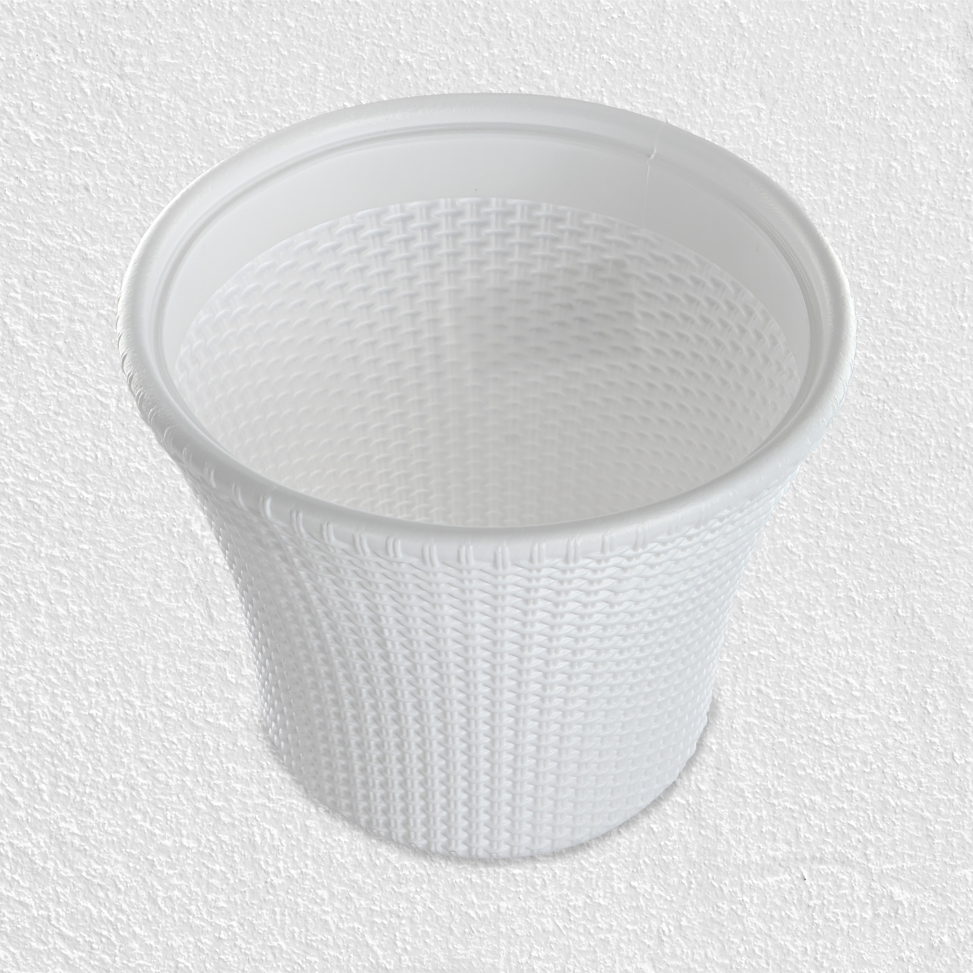 Kuber Industries Polyfiber 10 Inch Pots for Plants Balcony  Outdoor Flower Pots for Garden  Planters for Home Decor and Office  Indoor Terrace Gamla for Plants  White