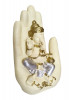 Kuber Industries Polyresin Handcrafted Palm Ganesha Idol Showpiece for Home Decor (Cream)