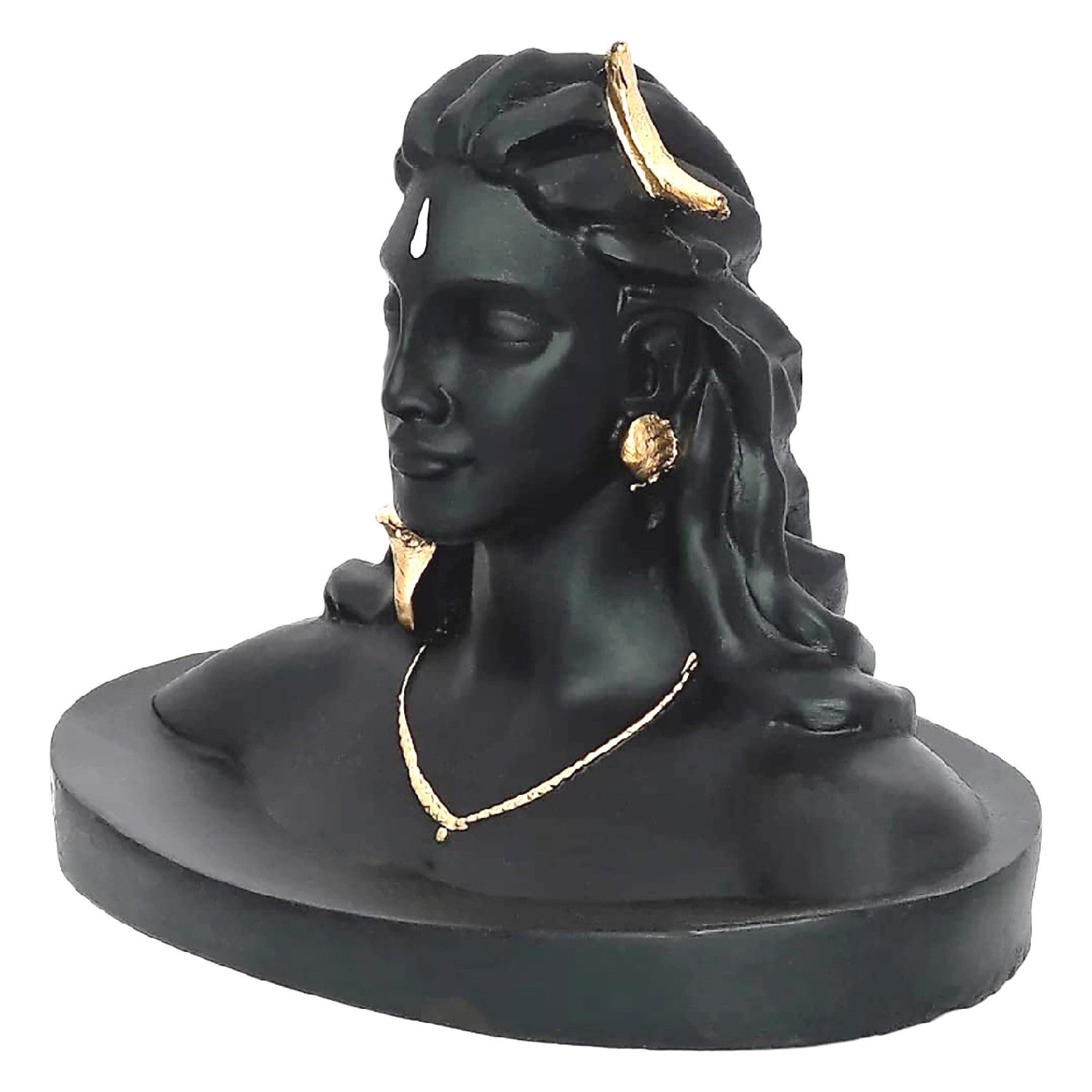 Kuber Industries Polyresin Lord Shiva|Adiyogi|Shambhu Figurine Idol For Home Décor & Car Dashboard,(3.5 x 5 Inch),(Black)