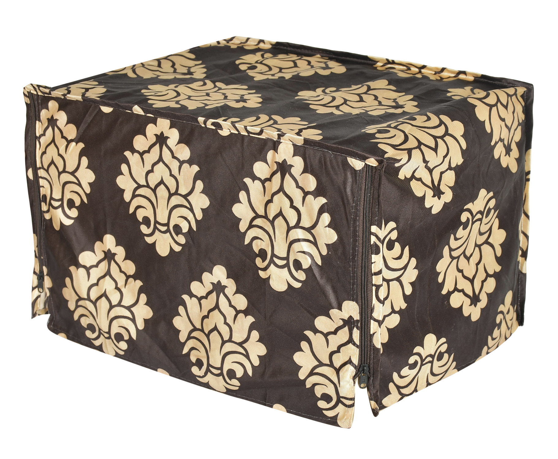 Kuber Industries Polyster Floral Printed Microwave Oven Cover,20 Ltr. (Brown)-HS43KUBMART25929