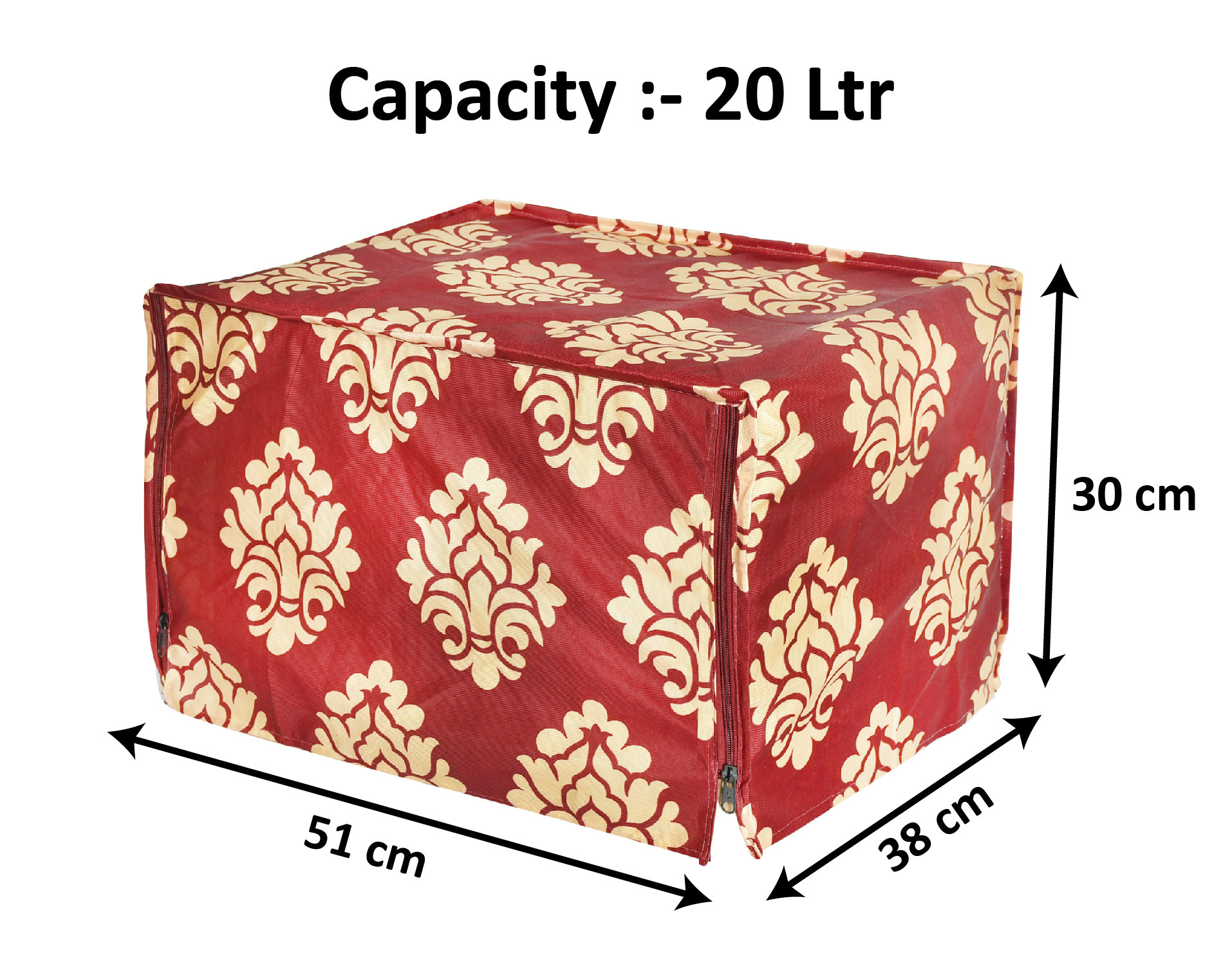Kuber Industries Polyster Floral Printed Microwave Oven Cover,20 Ltr. (Maroon)-HS43KUBMART25937