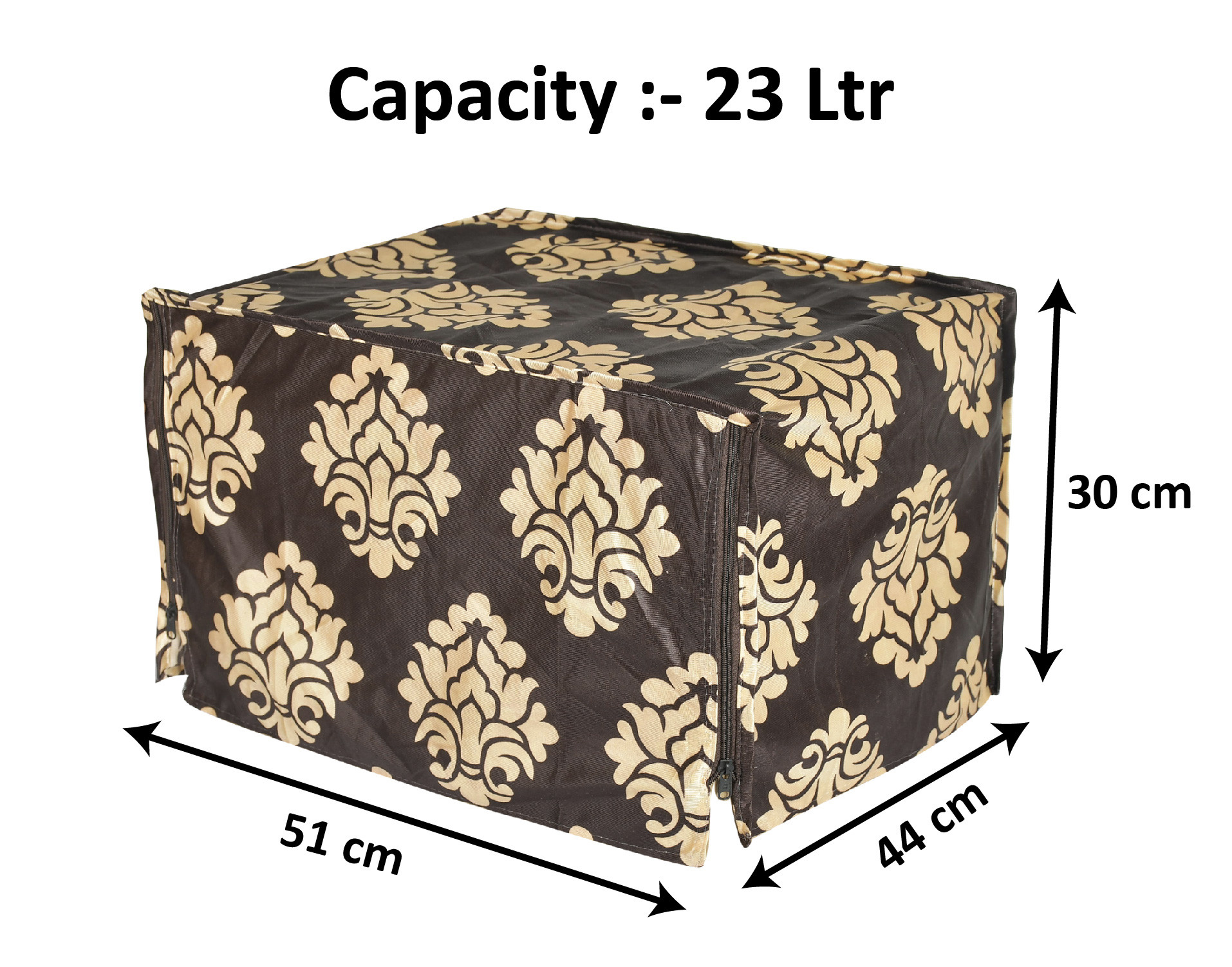 Kuber Industries Polyster Floral Printed Microwave Oven Cover,23 Ltr. (Brown)-HS43KUBMART25931