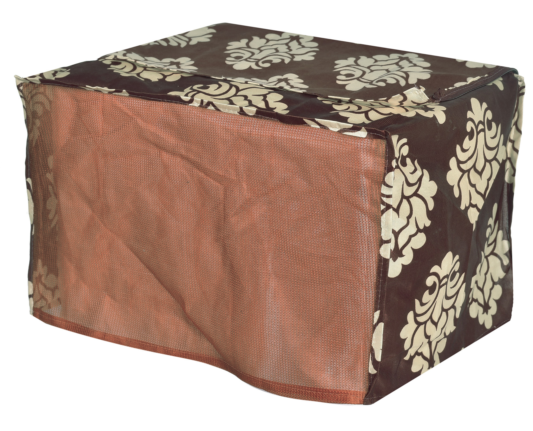 Kuber Industries Polyster Floral Printed Microwave Oven Cover,23 Ltr. (Brown)-HS43KUBMART25931