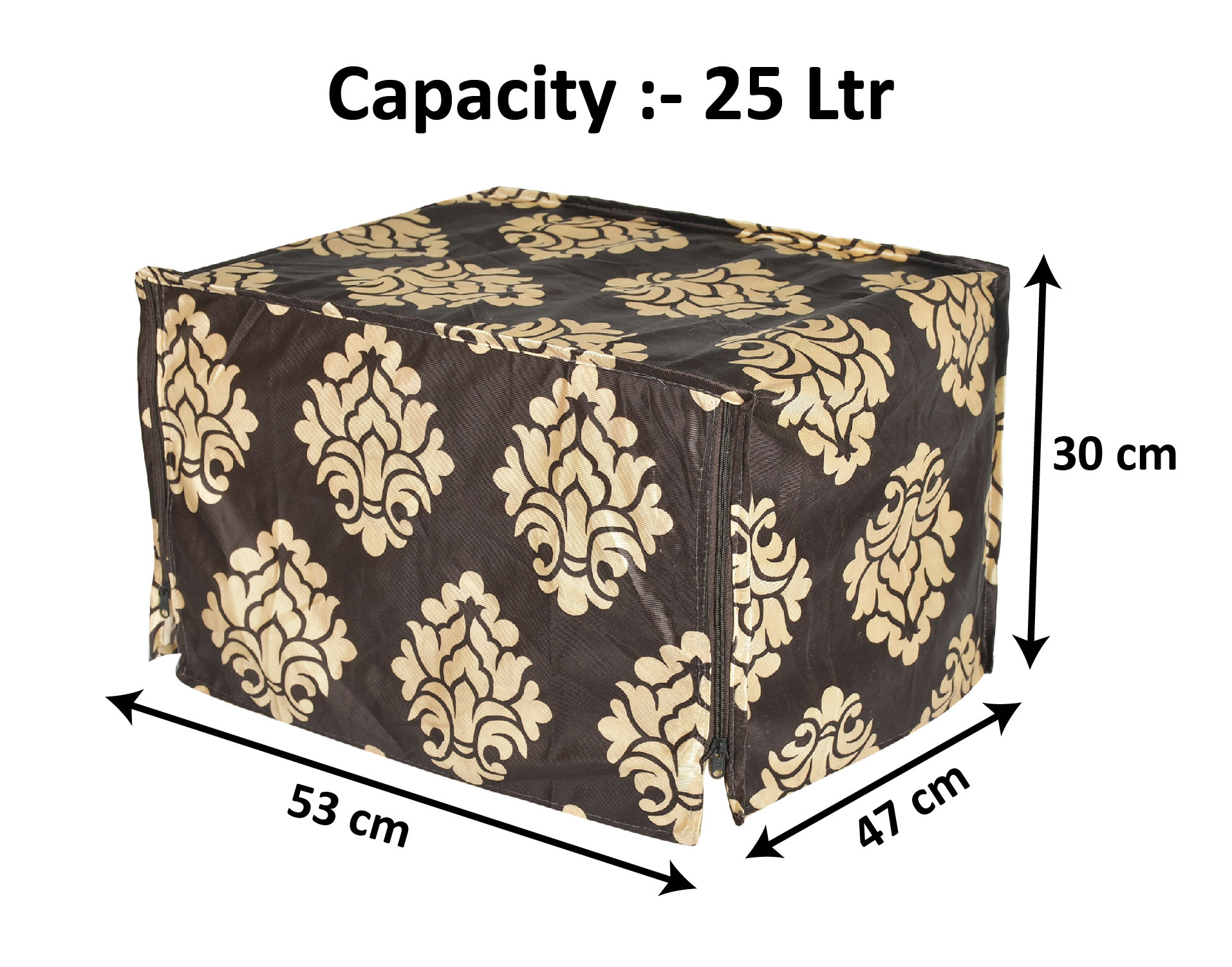 Kuber Industries Polyster Floral Printed Microwave Oven Cover,25 Ltr. (Brown)-HS43KUBMART25933