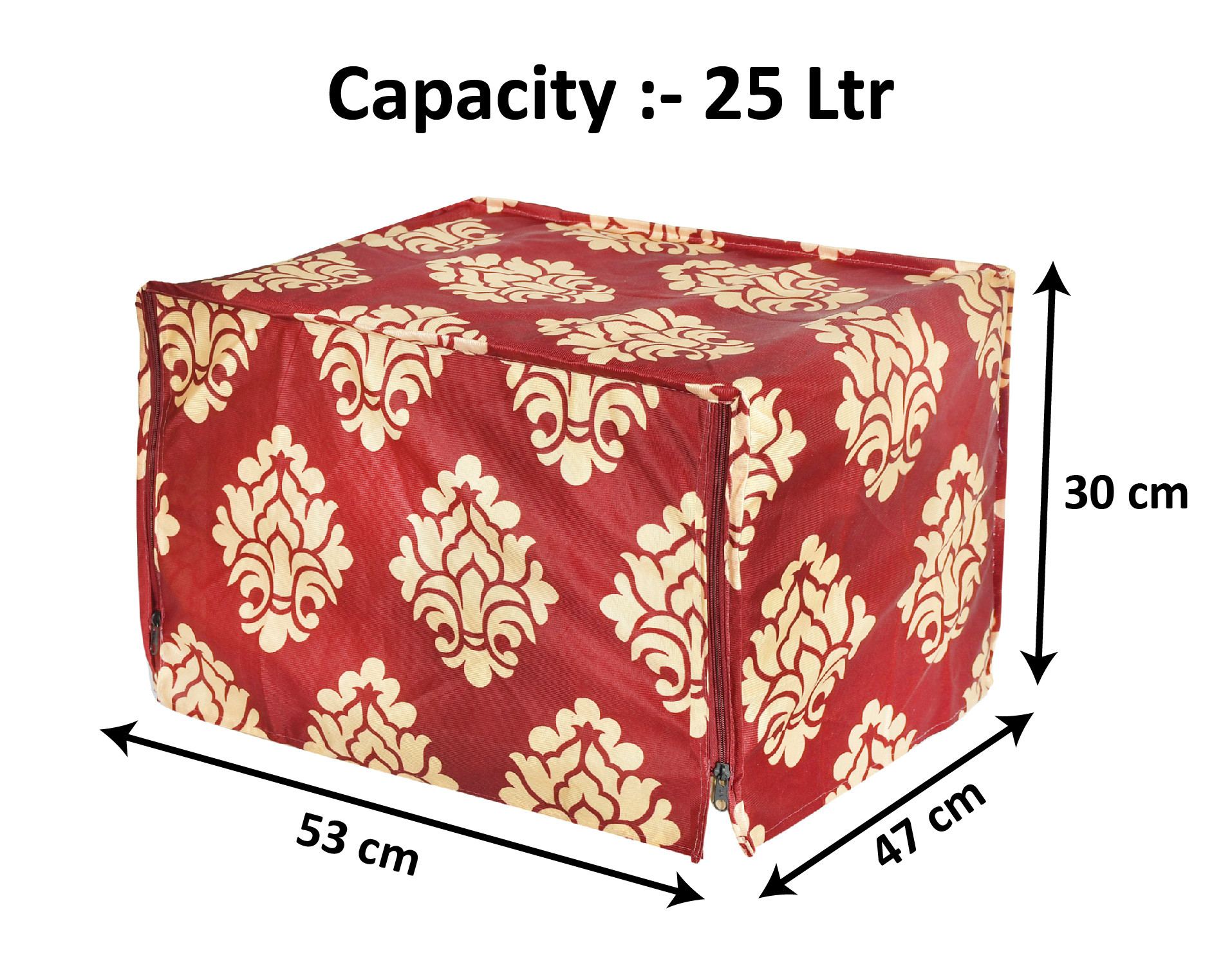 Kuber Industries Polyster Floral Printed Microwave Oven Cover,25 Ltr. (Maroon)-HS43KUBMART25941