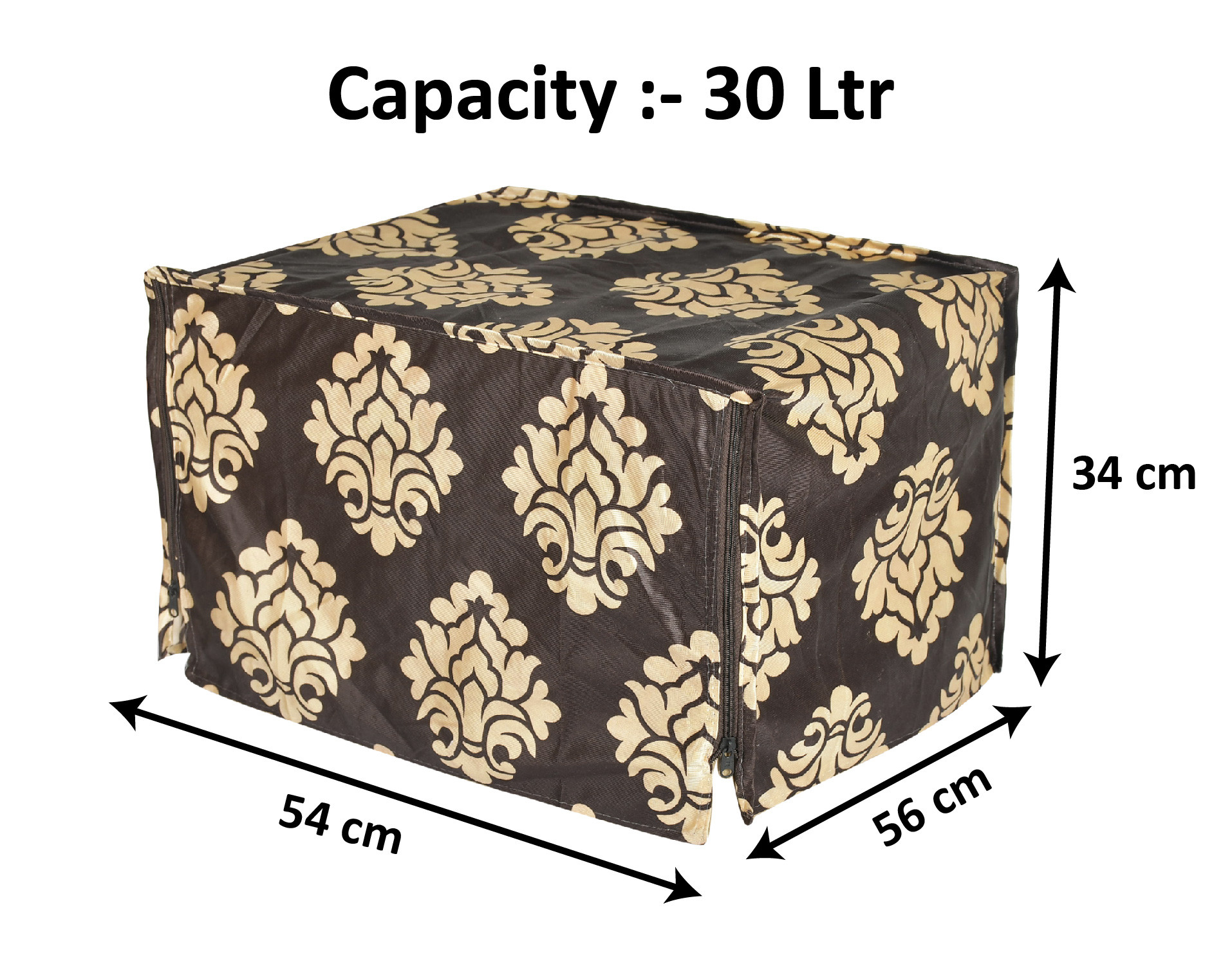 Kuber Industries Polyster Floral Printed Microwave Oven Cover,30 Ltr. (Brown)-HS43KUBMART25935