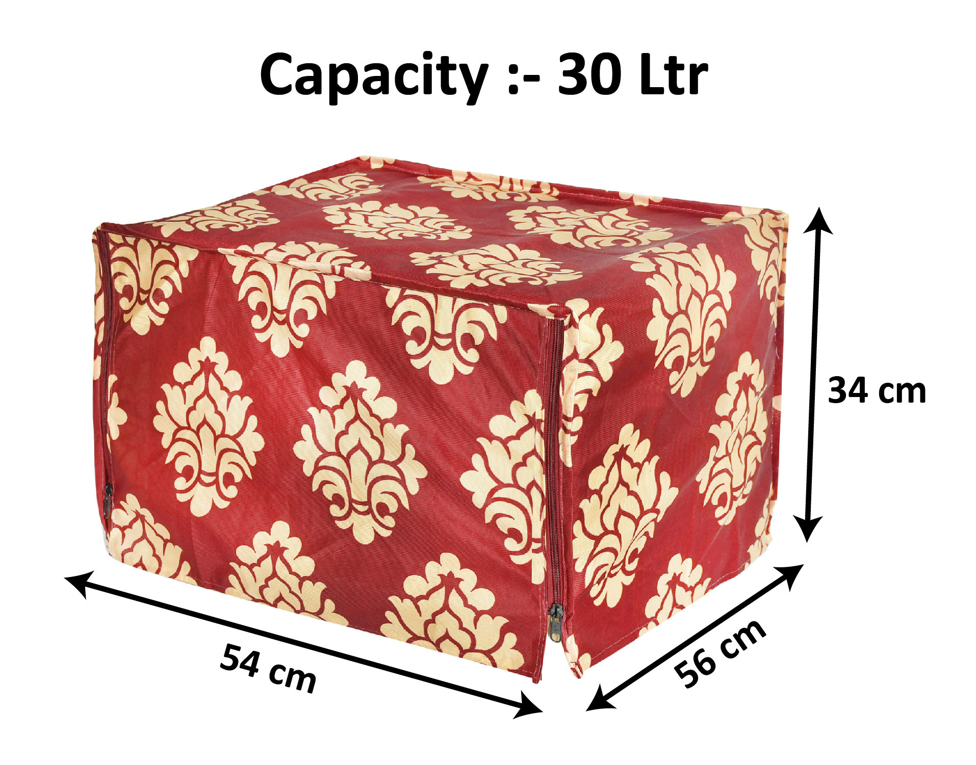 Kuber Industries Polyster Floral Printed Microwave Oven Cover,30 Ltr. (Maroon)-HS43KUBMART25943
