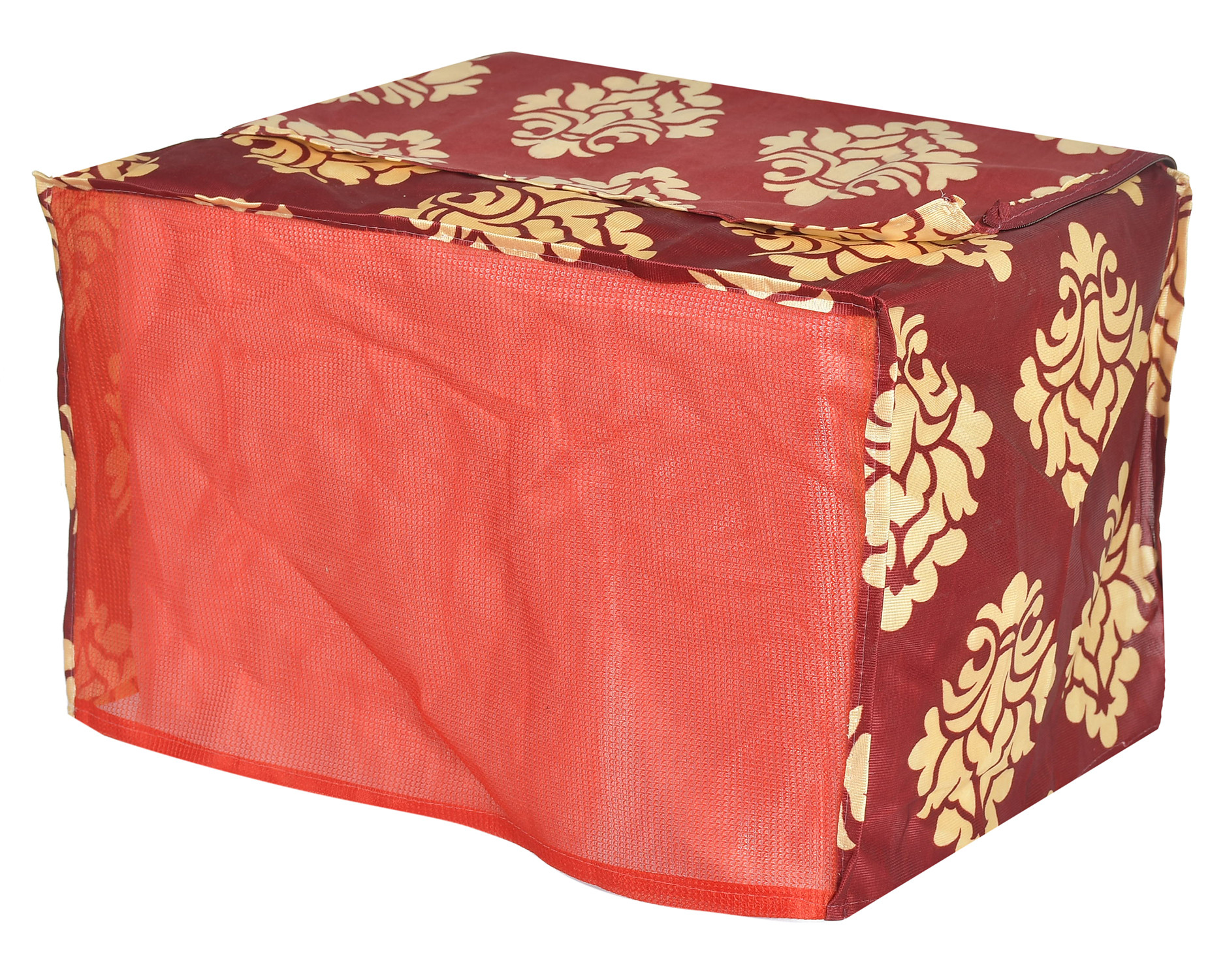 Kuber Industries Polyster Floral Printed Microwave Oven Cover,30 Ltr. (Maroon)-HS43KUBMART25943