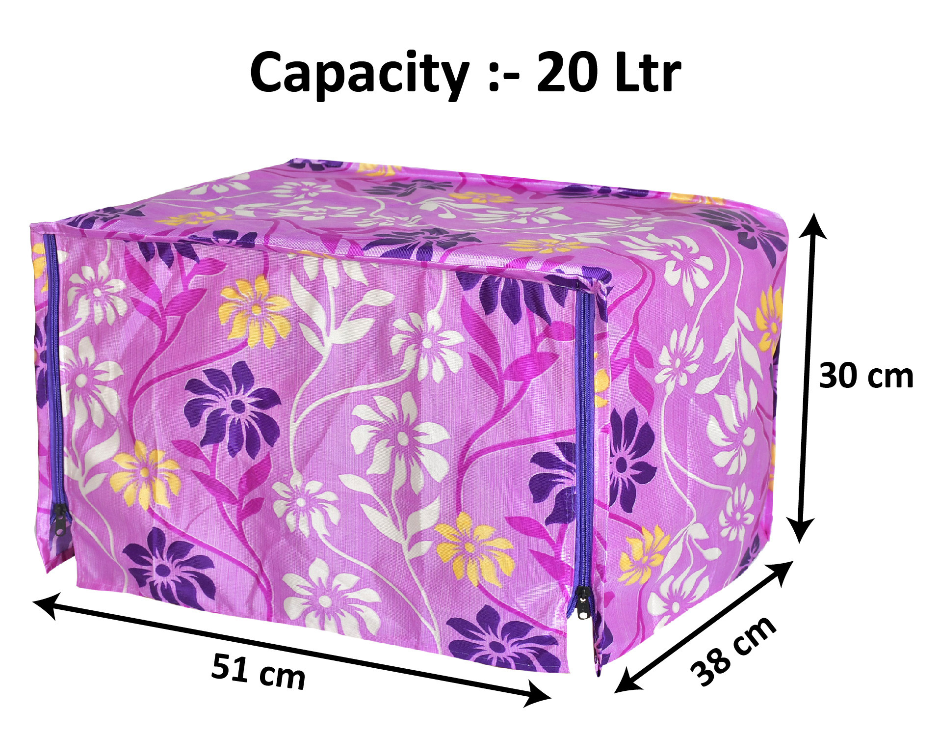 Kuber Industries Polyster Flower Printed Microwave Oven Cover,20 Ltr. (Pink)-HS43KUBMART25905