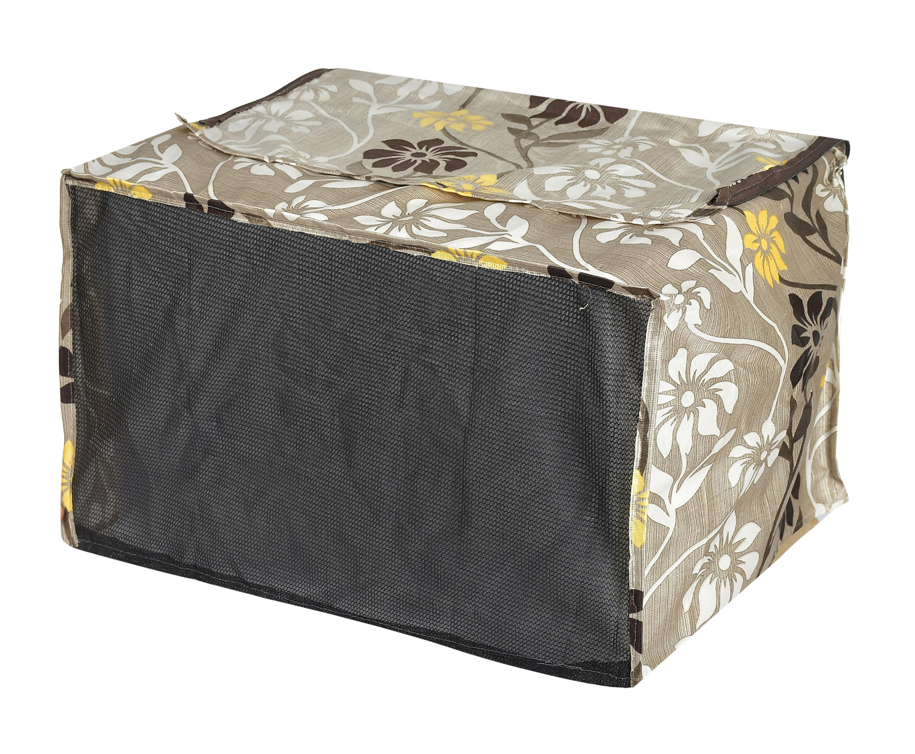 Kuber Industries Polyster Flower Printed Microwave Oven Cover,25 Ltr. (Brown)-HS43KUBMART25917