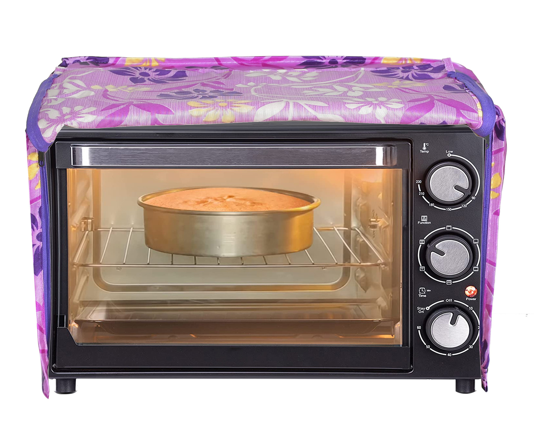 Kuber Industries Polyster Flower Printed Microwave Oven Cover,25 Ltr. (Pink)-HS43KUBMART25909