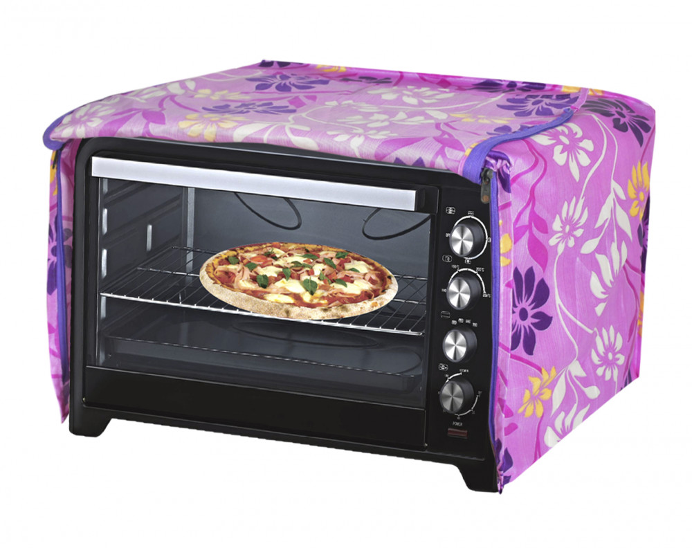 Kuber Industries Polyster Flower Printed Microwave Oven Cover,30 Ltr. (Pink)-HS43KUBMART25911