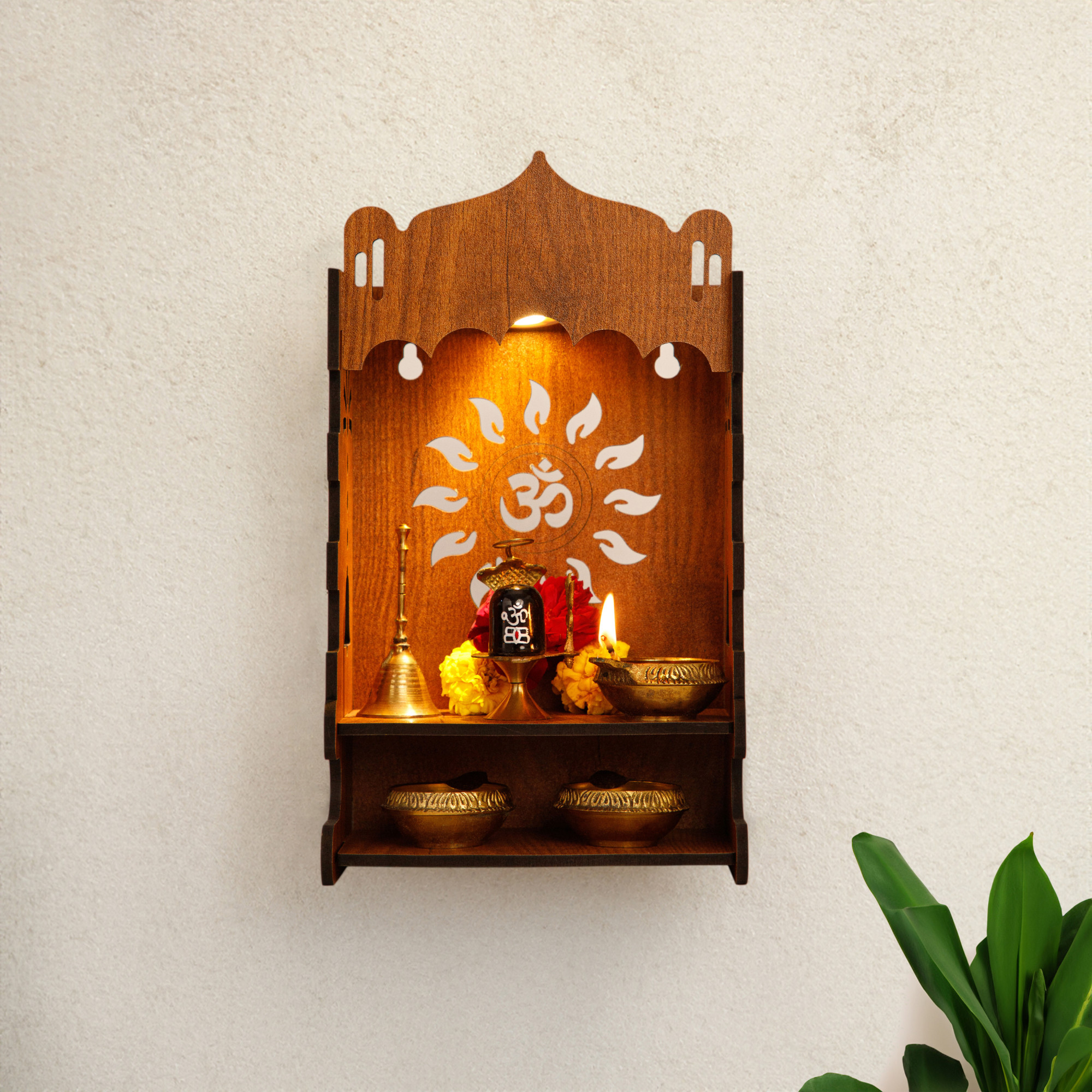 Kuber Industries Pooja Mandir | Pooja Stand for Home | Temple for Home and Office | Wall Mounted Home Temple | Pooja Mandir Stand for Home | Rudra Temple | Grandapine