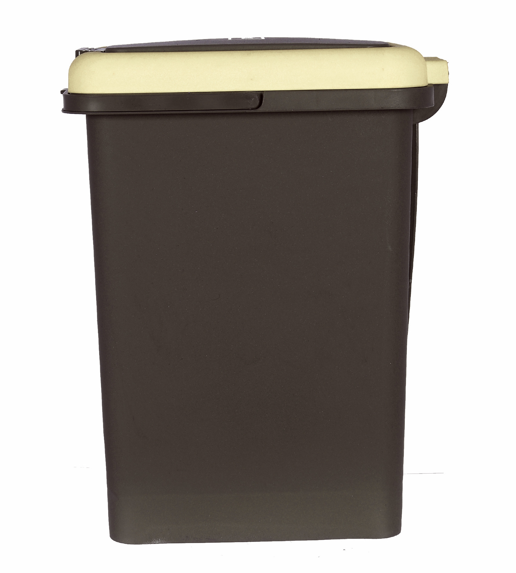 Kuber Industries Portable 10 Ltr Plastic Push And Pedal Dustbin With Lid & Handle Garbage Bins for Home Office (Black & Cream)
