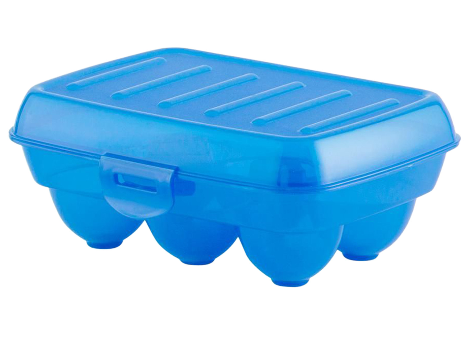 Kuber Industries Portable Food Grade Plastic Egg Holder/Storage Box For 6 Pieces Egg (Blue)-46KM0395