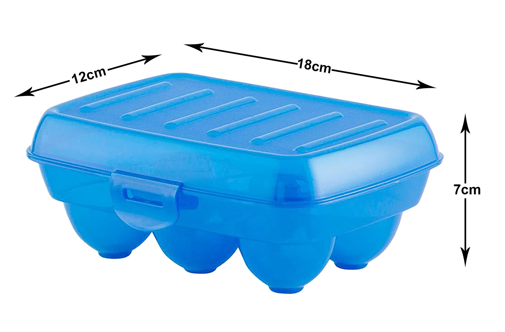 Kuber Industries Portable Food Grade Plastic Egg Holder/Storage Box For 6 Pieces Egg (Blue)-46KM0395
