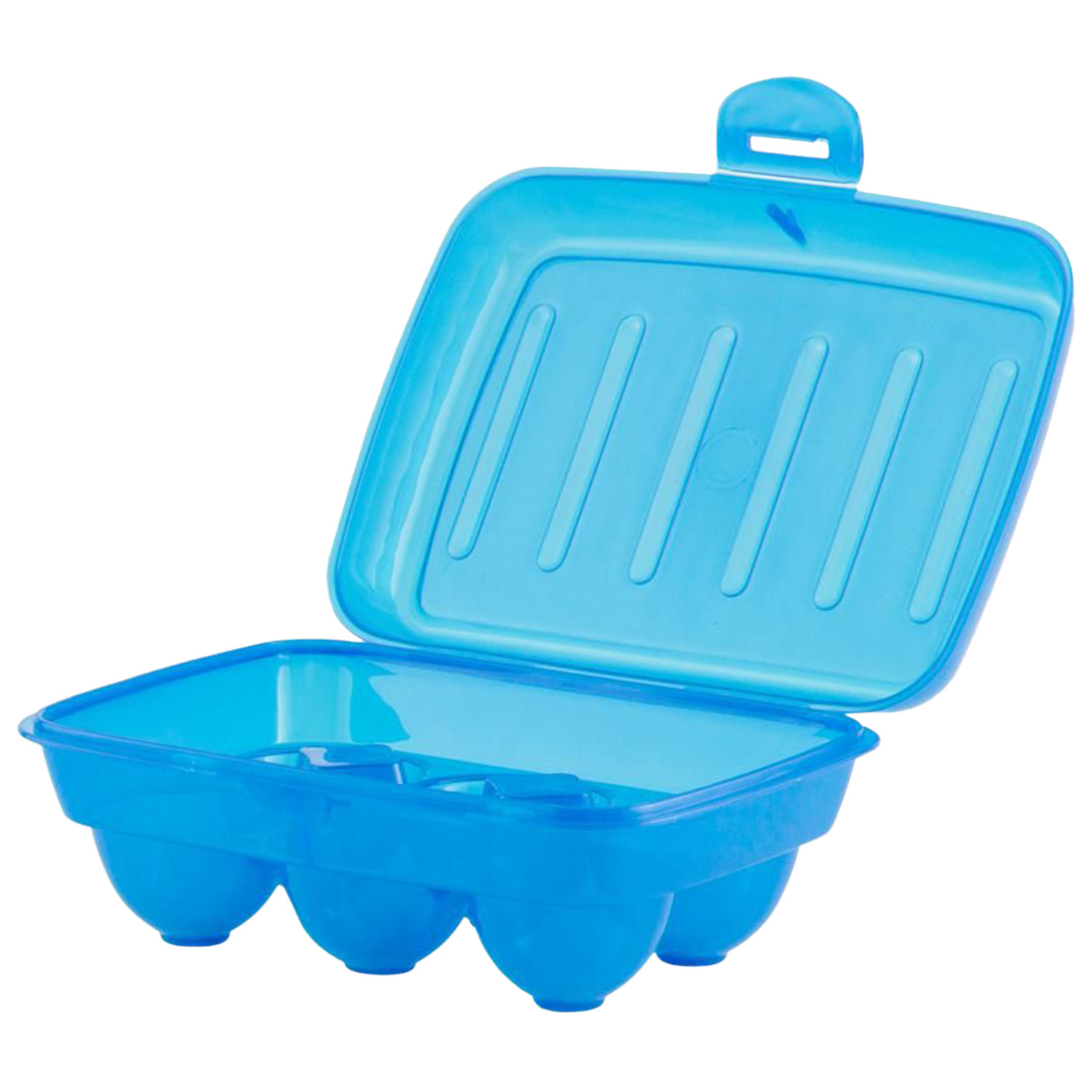 Kuber Industries Portable Food Grade Plastic Egg Holder/Storage Box For 6 Pieces Egg (Blue)-46KM0395