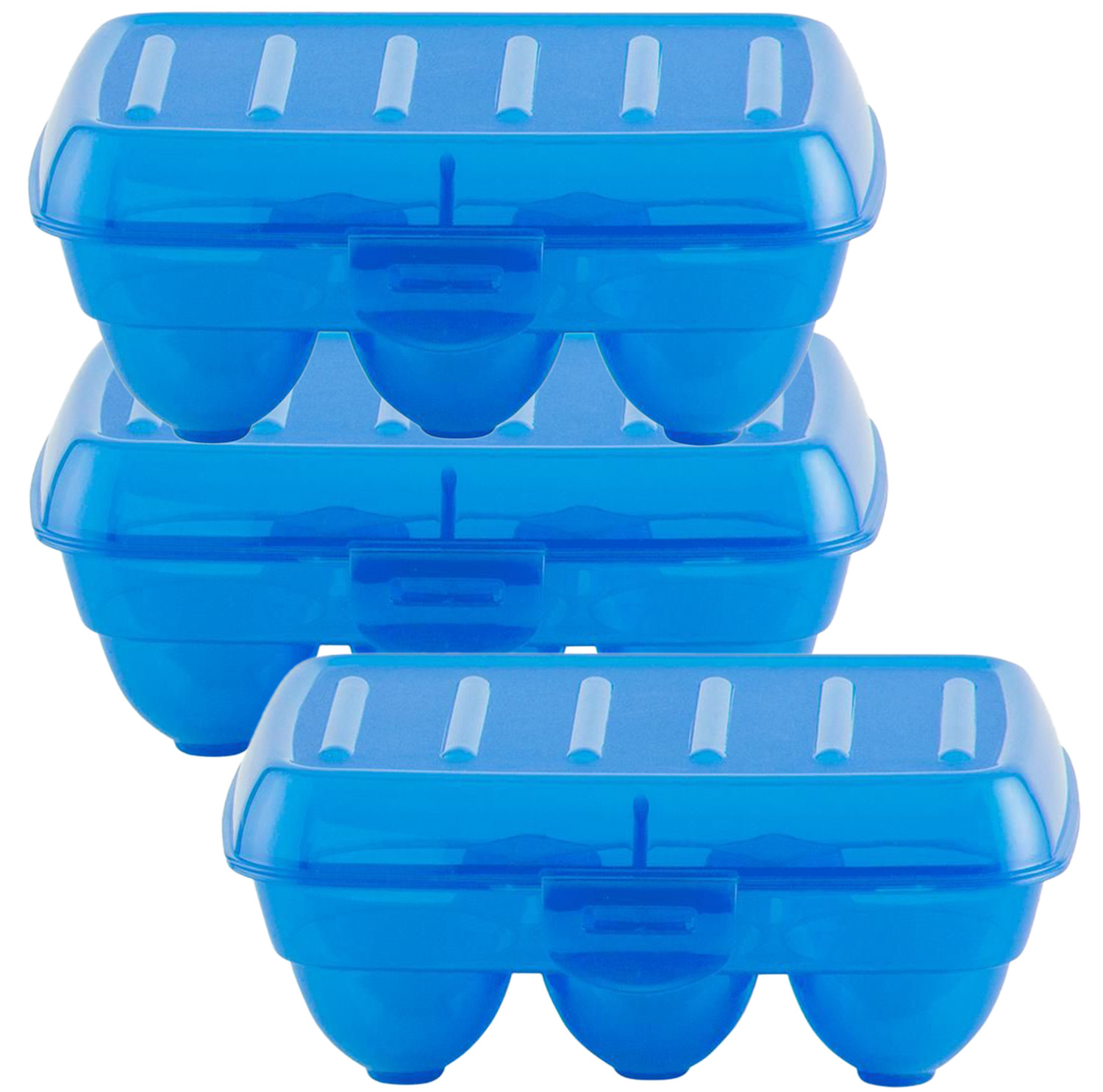 Kuber Industries Portable Food Grade Plastic Egg Holder/Storage Box For 6 Pieces Egg (Blue)-46KM0395