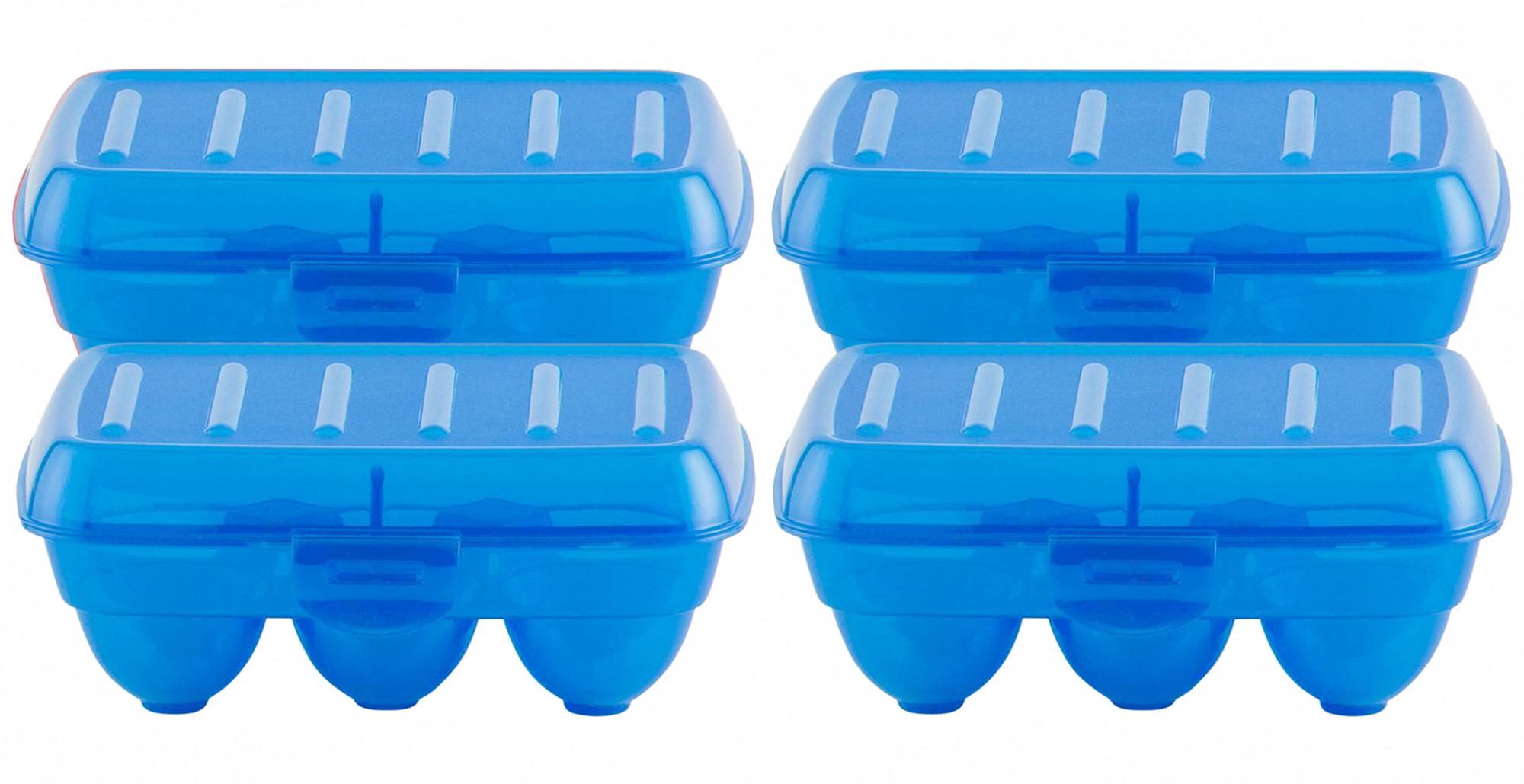 Kuber Industries Portable Food Grade Plastic Egg Holder/Storage Box For 6 Pieces Egg (Blue)-46KM0395