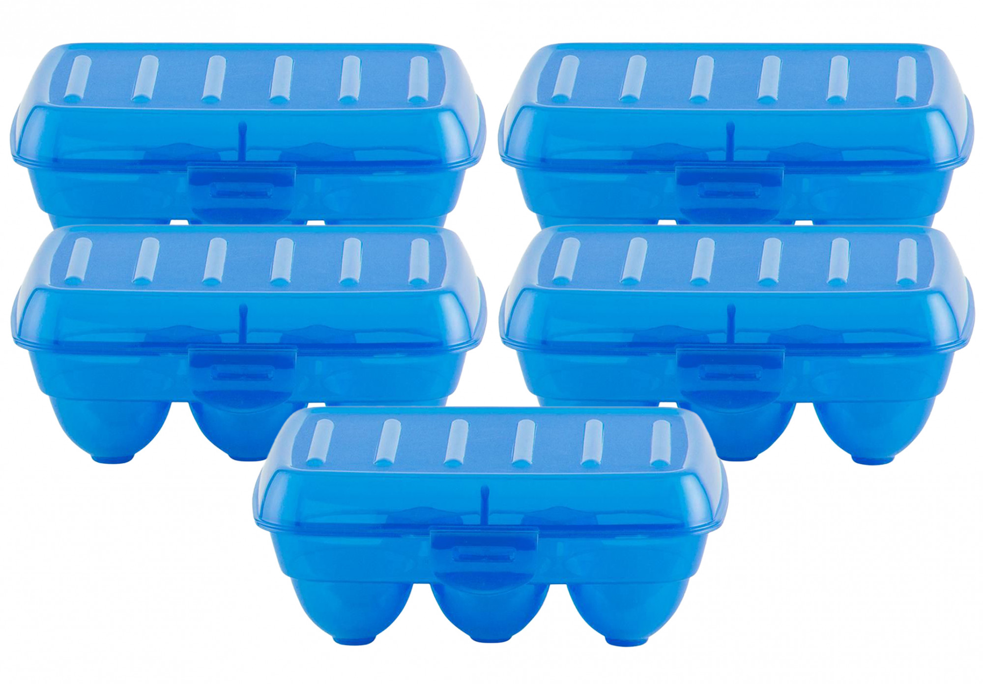 Kuber Industries Portable Food Grade Plastic Egg Holder/Storage Box For 6 Pieces Egg (Blue)-46KM0395