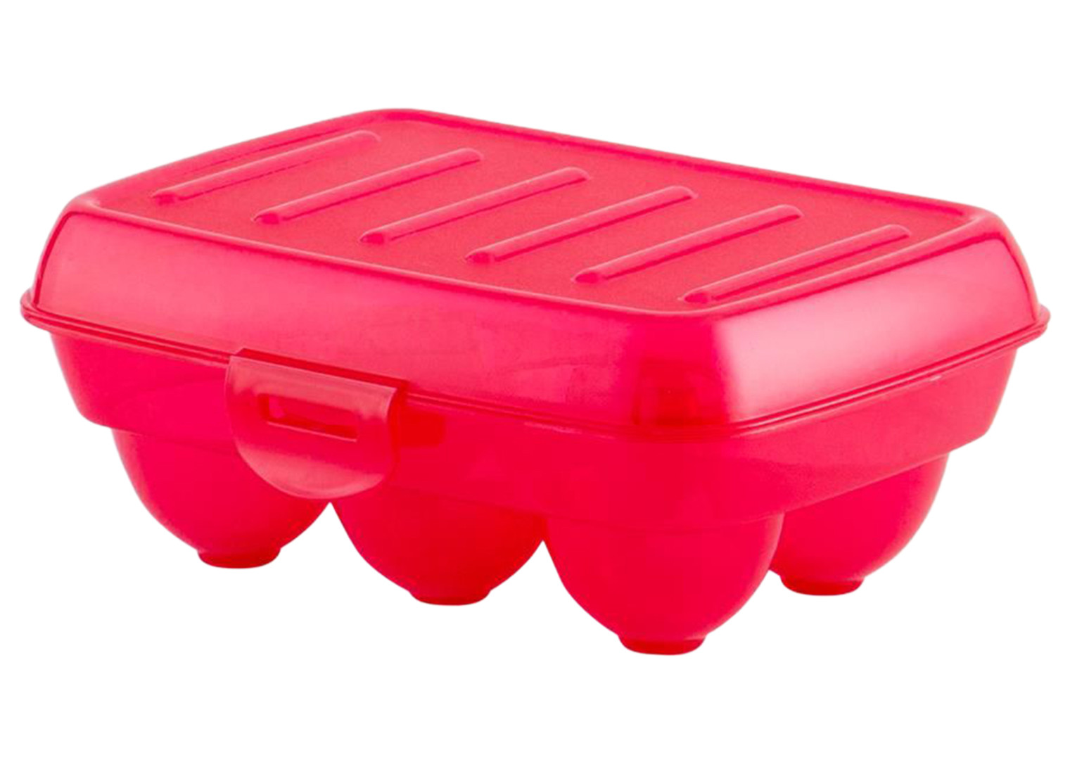 Kuber Industries Portable Food Grade Plastic Egg Holder/Storage Box For 6 Pieces Egg (Pink)-46KM0383
