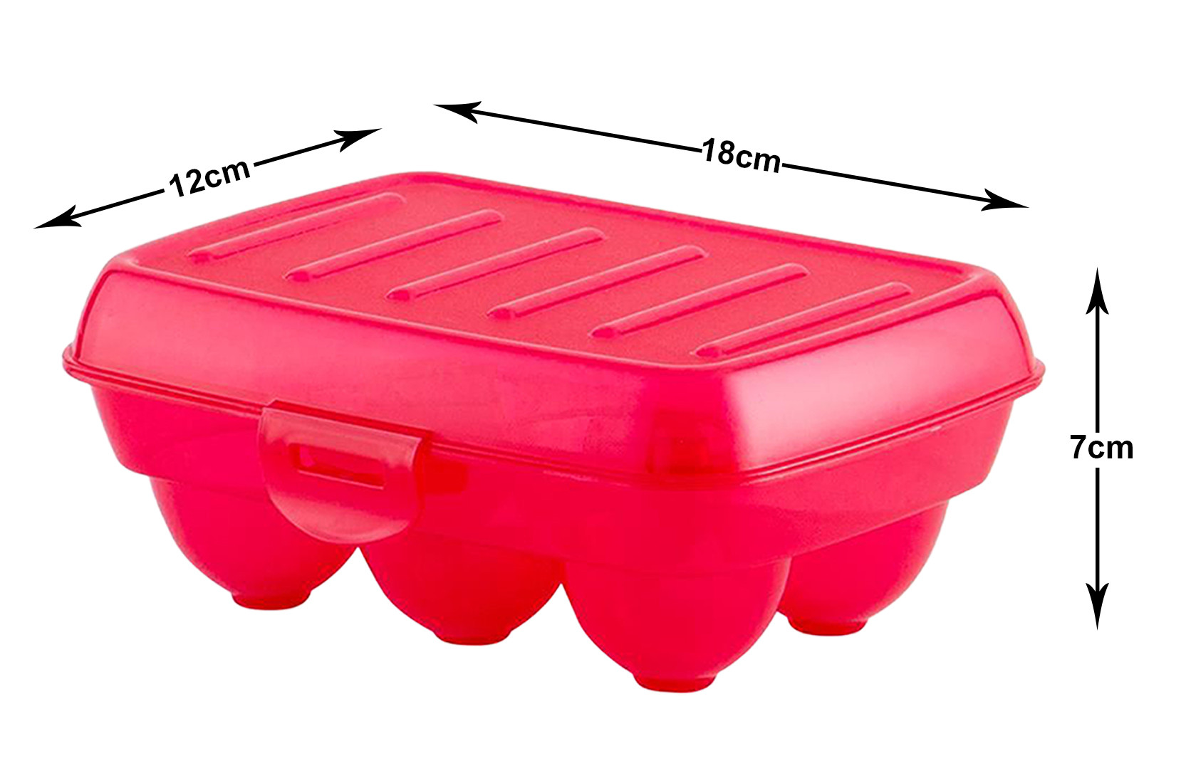 Kuber Industries Portable Food Grade Plastic Egg Holder/Storage Box For 6 Pieces Egg (Pink)-46KM0383