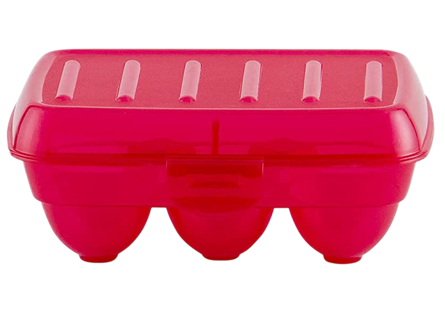 Kuber Industries Portable Food Grade Plastic Egg Holder/Storage Box For 6 Pieces Egg (Pink)-46KM0383