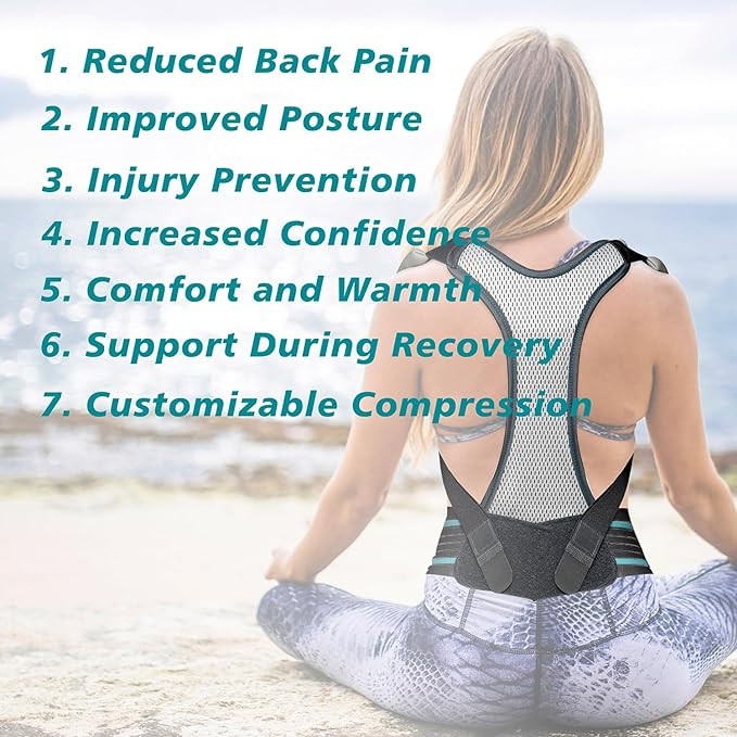 Kuber Industries Posture Belt | Posture Corrector Therapy Shoulder Belt | Lower and Upper Back Pain Relief Belt | Back Support Belt for Men & Women |Free Size | Gray