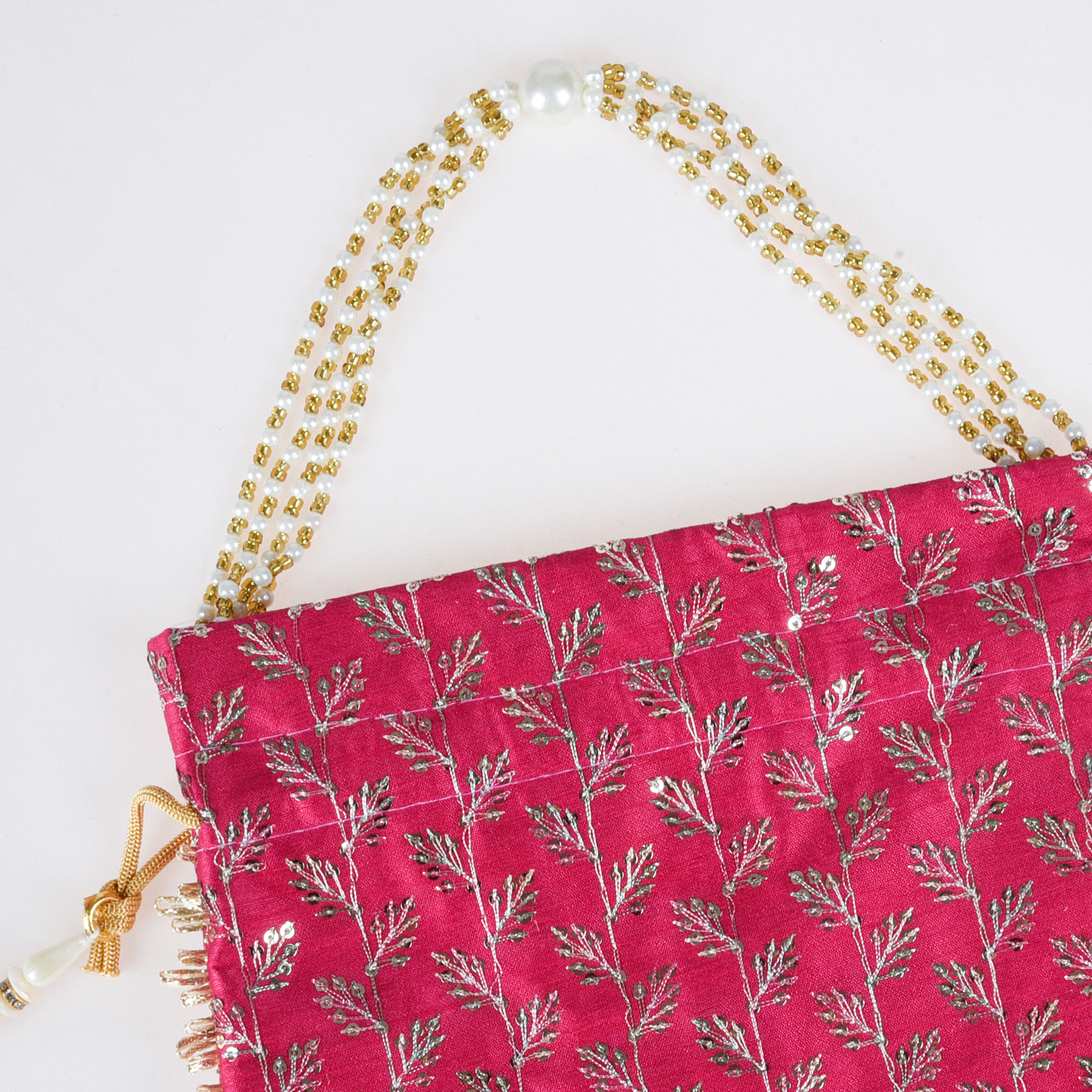 Kuber Industries Potli  Silk Wedding Potli  Drawstring Closure Potli  Wallet Potli  Christmas Gift Potli  Baby Shower Potli  Traditional Shagun Potli  Square Embroidery Potli  Rani