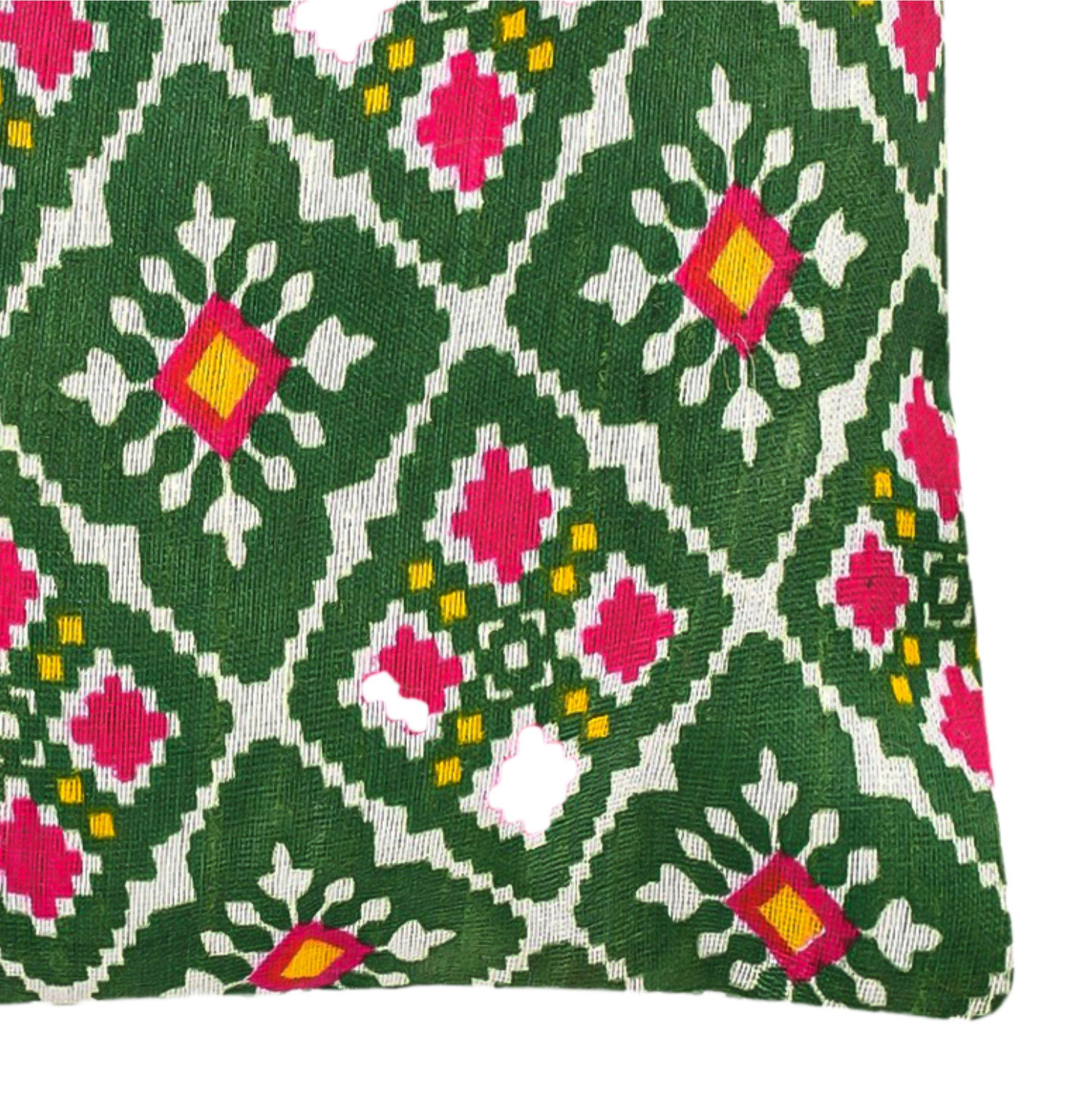 Kuber Industries Potli | Silk Wedding Potli | Drawstring Closure Potli | Wallet Potli | Christmas Gift Potli | Baby Shower Potli | Medium-Patola-Print Potli | 7x9 Inch | Green