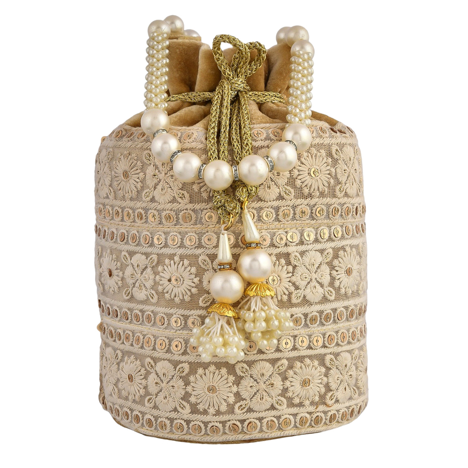 Kuber Industries Potli | Velvet Wedding Potli | Beads Handle Potli | Wallet Potli | Christmas Gift Potli | Baby Shower Potli | Embroidery Potli | Lucknowi Potli | Golden