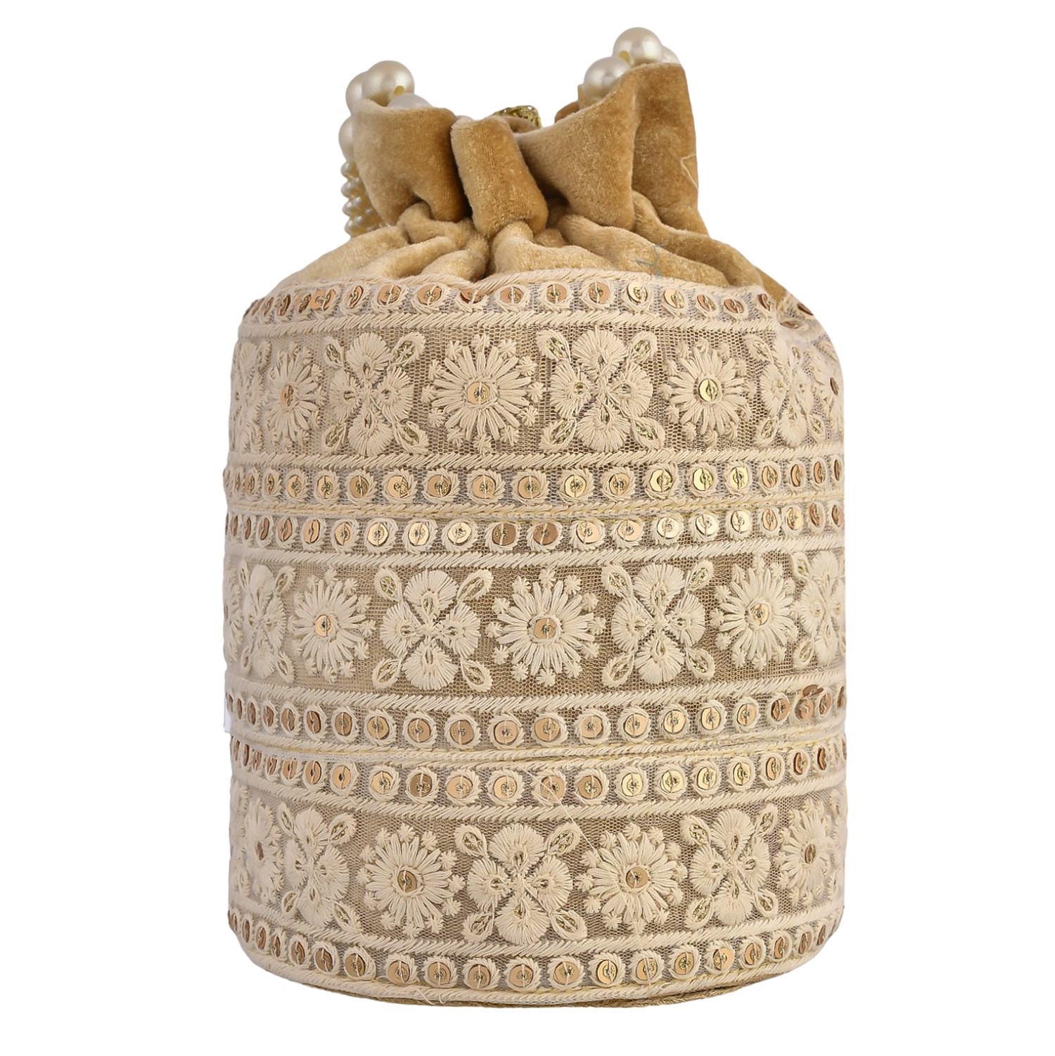 Kuber Industries Potli | Velvet Wedding Potli | Beads Handle Potli | Wallet Potli | Christmas Gift Potli | Baby Shower Potli | Embroidery Potli | Lucknowi Potli | Golden