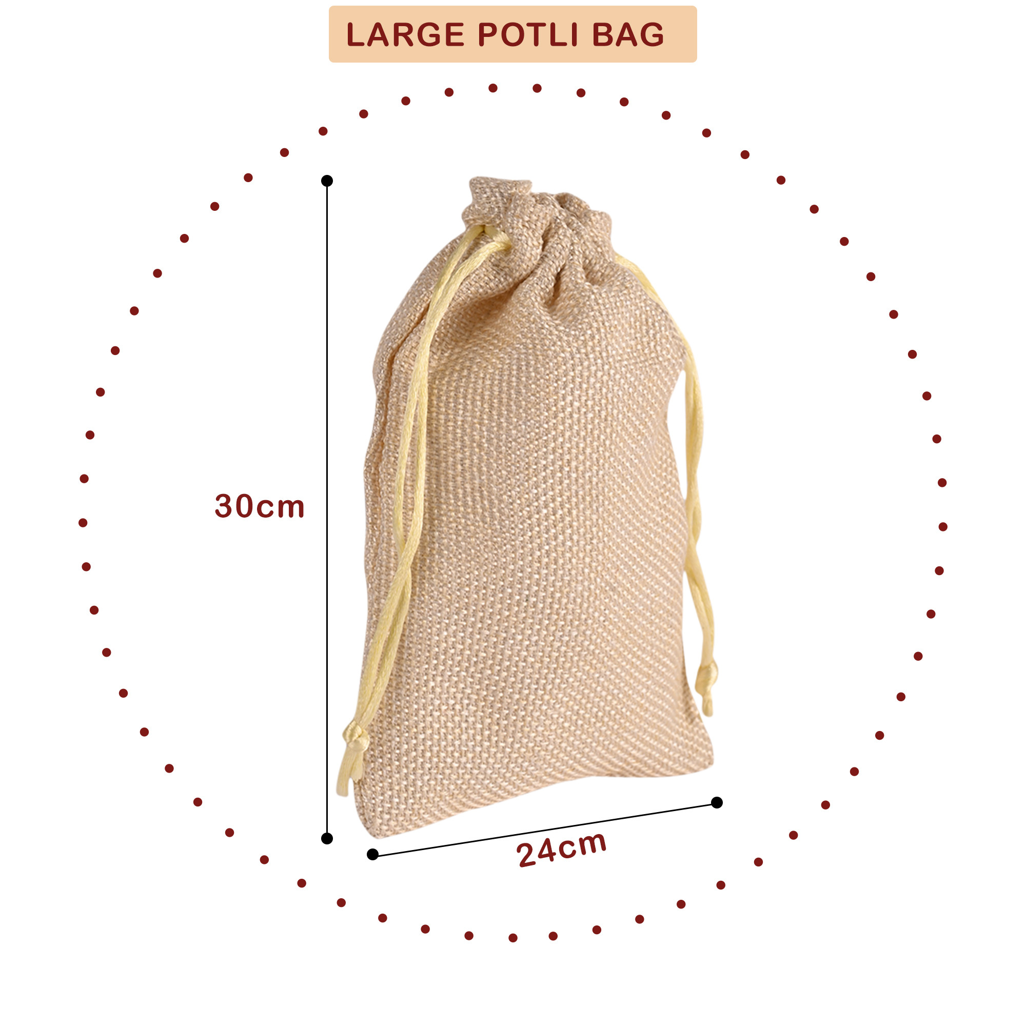 Kuber Industries Potli  Wedding Potli  Drawstring Closure Potli  Wallet Potli  Christmas Gift Potli  Baby Shower Potli  Traditional Shagun Potli  9x12 Inch  Large  Pack of 4  Golden