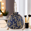 Potli Bags for Ladies & Girls | Women Shagun Pouches for Festive Seasons | Batwa Bag Bridal Purse With Embroidery -Dark Blue