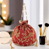 Potli Bags for Ladies & Girls | Women Shagun Pouches for Festive Seasons | Batwa Bag Bridal Purse With Embroidery -Maroon