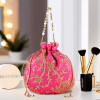 Potli Bags for Ladies & Girls | Women Shagun Pouches for Festive Seasons | Batwa Bag Bridal Purse With Embroidery -Pink